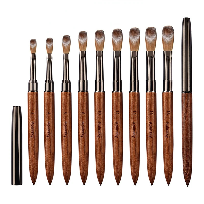 100% Pure Kolinsky Hair Acrylic Nail Brush Sandalwood Handle Nail Brush for Acrylic Application and Acrylic Power Professional 250730
