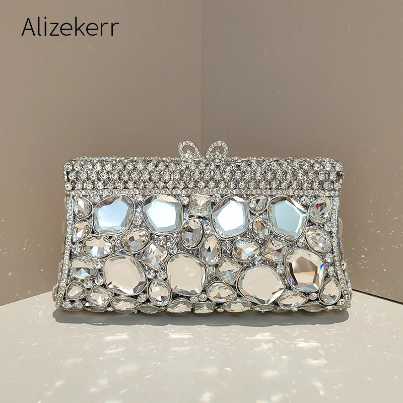 Alizekerr Glass Crystal Evening Bags Women 2025 Gorgeous Boutique Gemstone Clutch Purses Wedding Party Ladies Elegant Handbags 250728