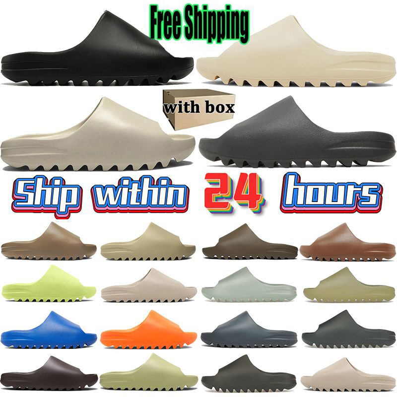 Designer slides for men slippers onyx Bone Azure Flax Pure restock pair Ochre glow green Resin Soot black Core womens sandals mens solid slide cl-image-952974358