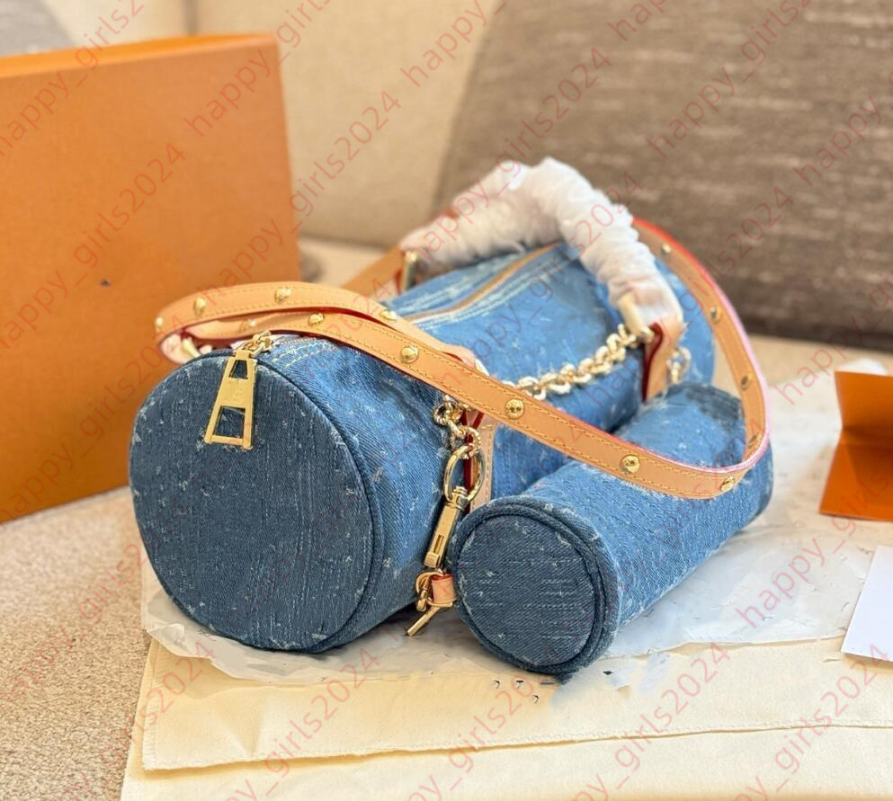 Top Quality Denim Bag Luxury Designer Shoulder Bag Papillon Handbag Women Half Moon CROISSANT Underarm Purse Crossbody Nano Speedyss Pillow Handbag