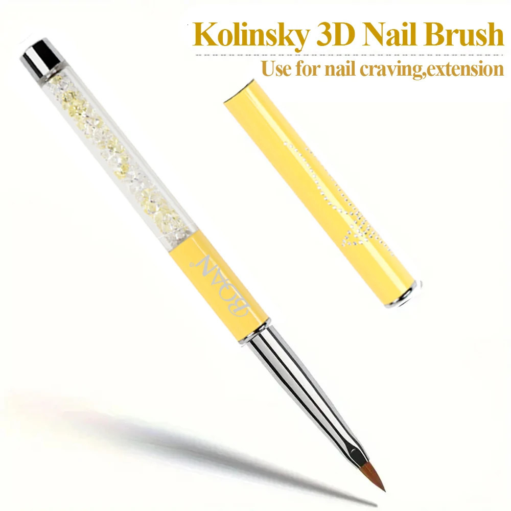 Kolinsky Acrylic Nail Brush Sable Nails Art Brush Powder Carving Extension Building Pen Manicure Nail Tip Drawing Tools 250730