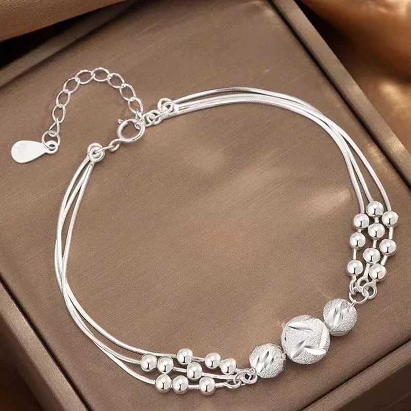 925 Sterling Silver Lucky Beads Bracelets For Women Luxury Designer Multilayer Adjustable Bracelet Party Wedding Jewelry XJ250804