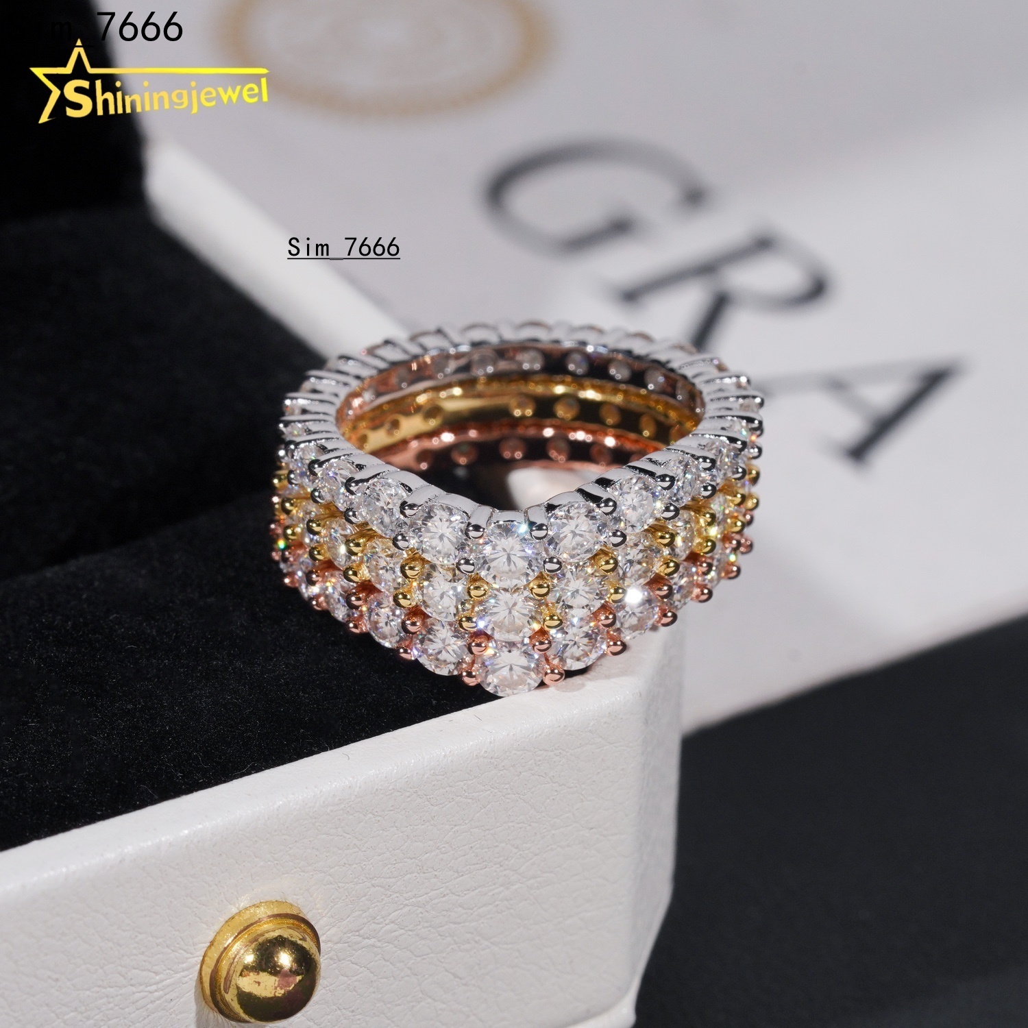 Cheapest Price High Quality Moissanite VVS Pass Diamond Test 925 Sliver Gold Plated Engagement Band Rings Ready to Ship
