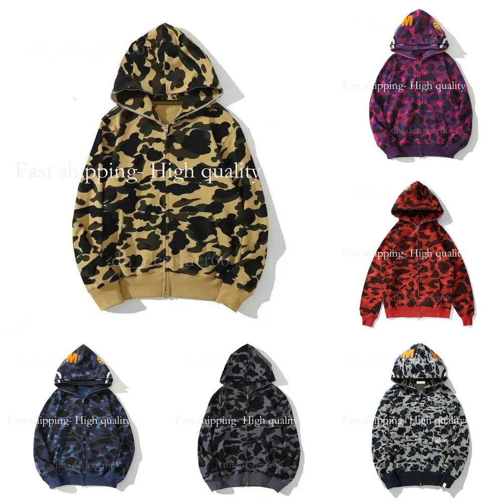 Bapeliness Mens Designer Hoodie Full Zip Up Hoodies Fashion Camouflage Jacket Hoody Hooded Sweatshirt Men Woman Sweater Long Sleeve Cardigan sweater
