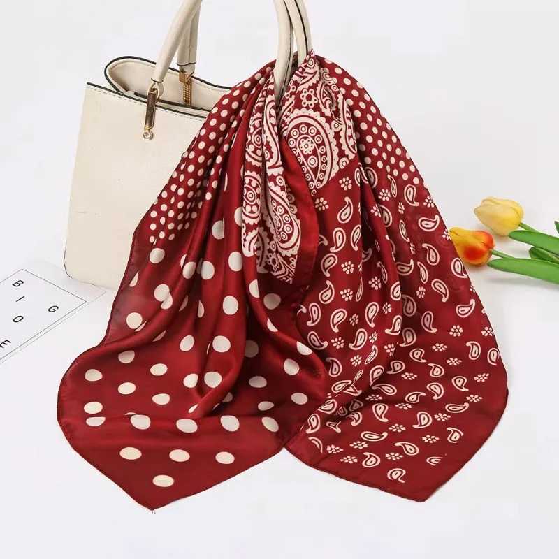68cm Polka Dot Cashew Printed Scarf for Women Spring Summer Thin Imitation Silk Scarf Trendy Versatile Shawl Scarf Scarves X250804
