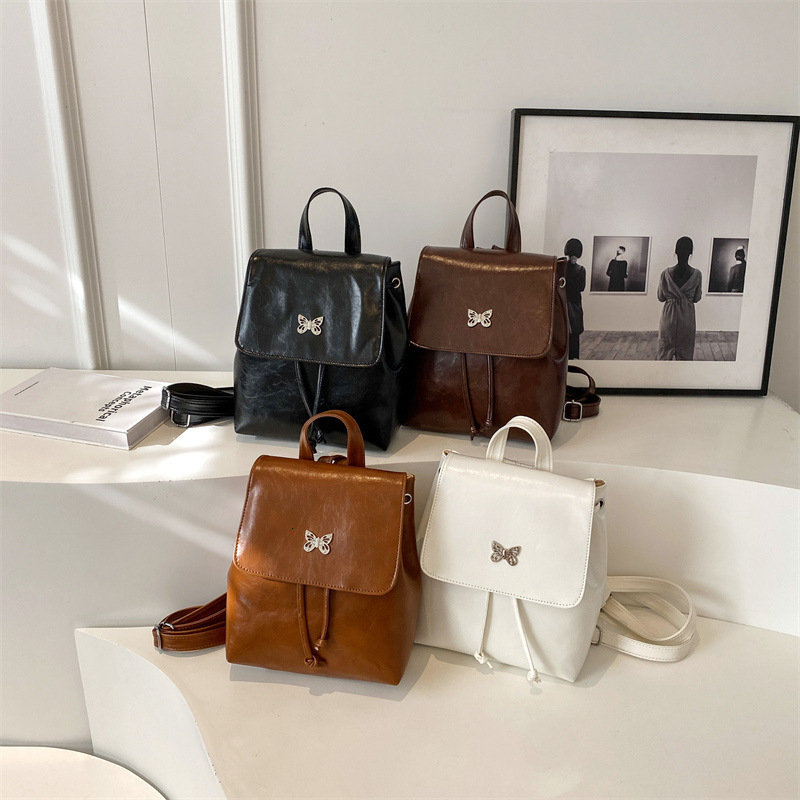 Free Shipping Designer Luxury Women's Backpack Fashion Retro Casual Travel Bag College Style Student Bag Simple Handbag