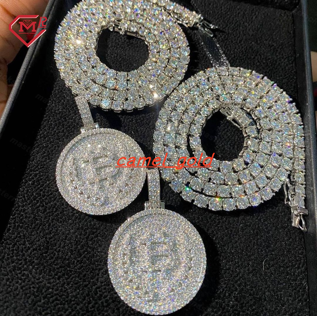 Pass Diamond Tester Tennis Chain Necklace 925 Sterling Silver Custom 3-6mm Moissanite Tennis Chain