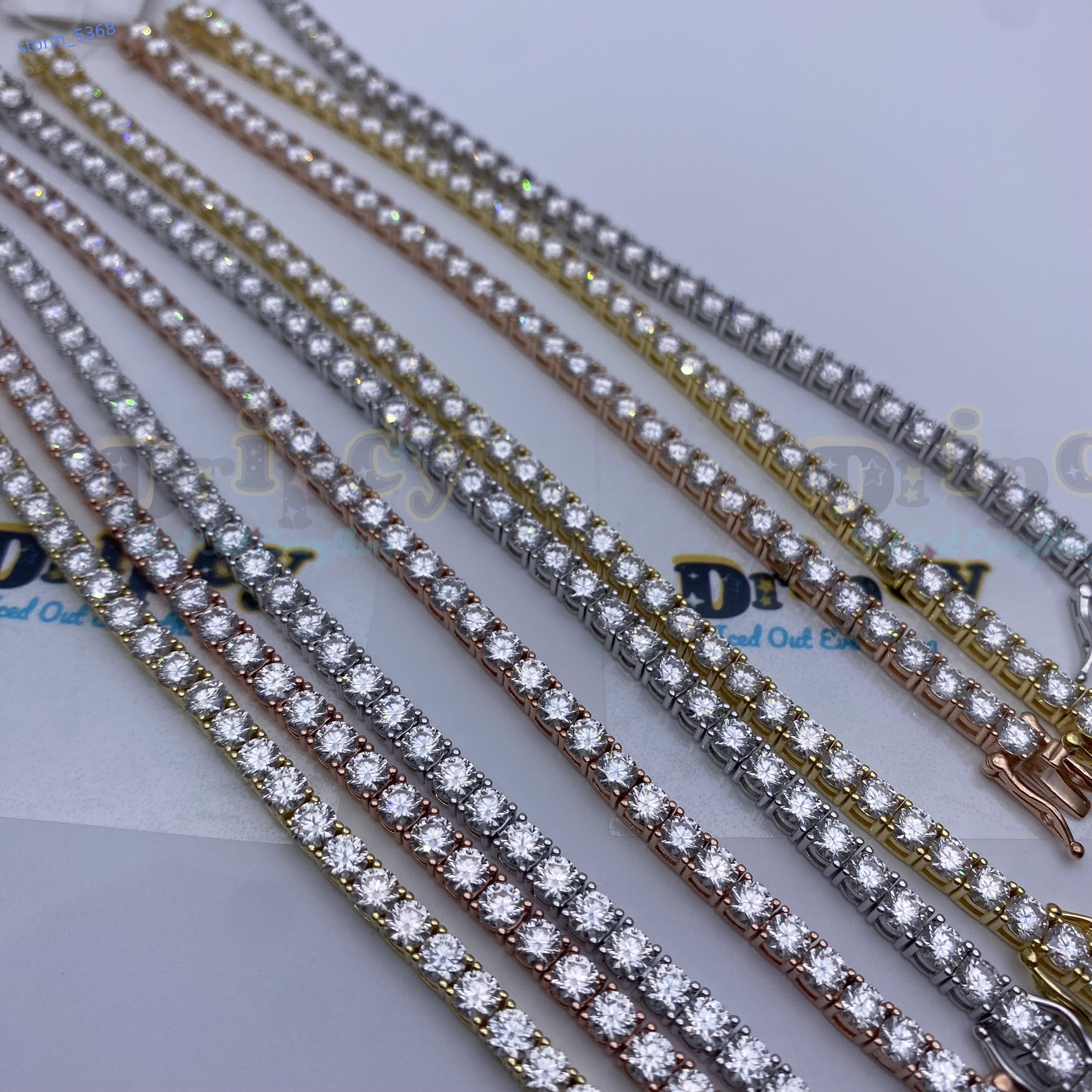 Factory VVS Moissanite Diamond Chain 925 Silver Hip Hop Jewelry 4mm Moissanite Tennis Chain Pass Diamonds Tester Test