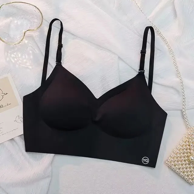 Summer Sexy Bra Womens Slim Ushaped Seamless Backless Underwear Triangle Cup Gathering Bra Womens Sexy Lingerie 250724