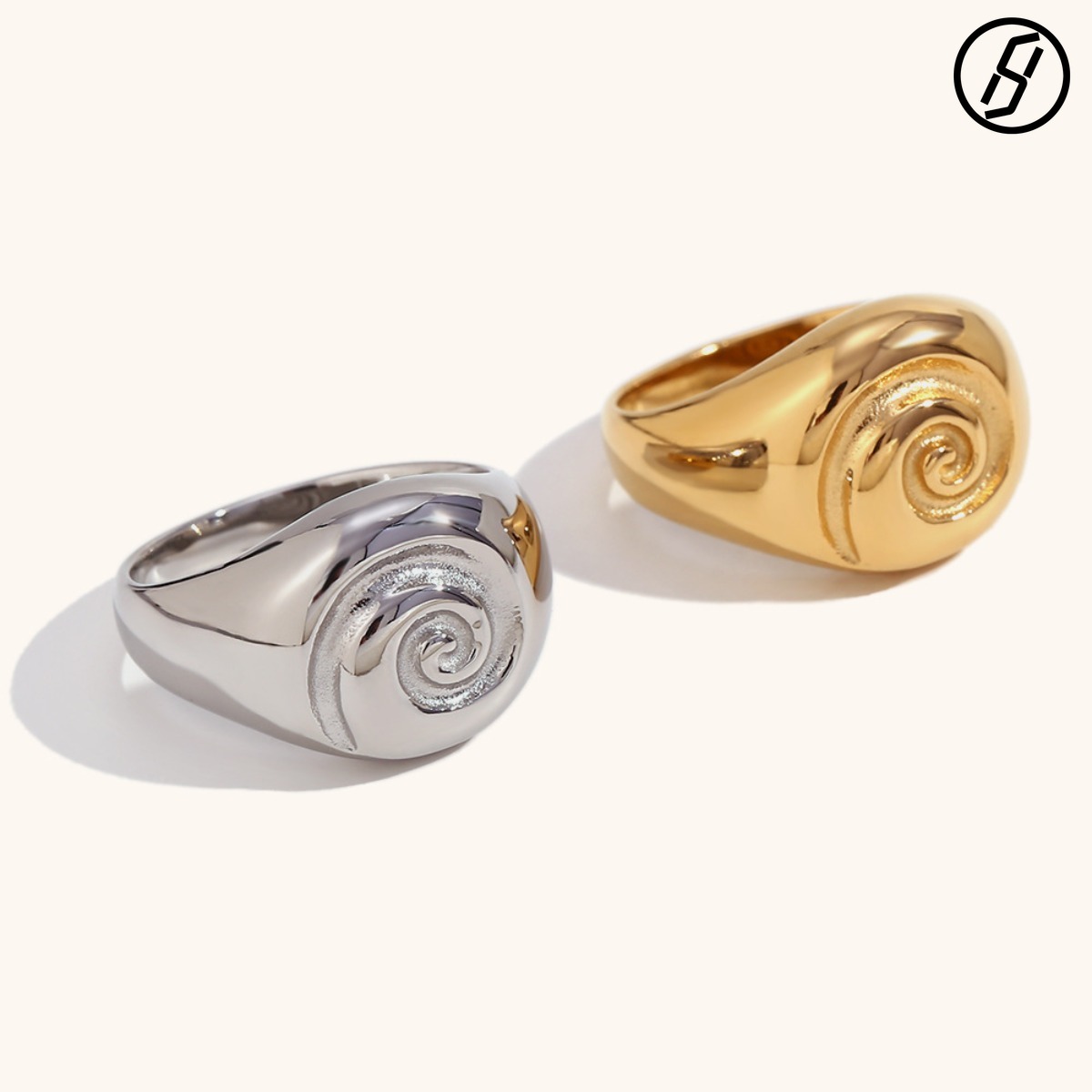 2025 New Designer Jewelry European and American Cross-border Hot Sale Fashionable Simple Light Luxury Stainless Steel Plated 18K Gold Cast Round Swi