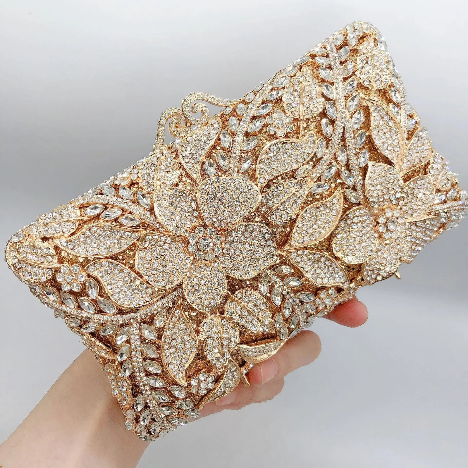 XIYUAN Evening Bags Gold/Silver Chain Shoulder Bags for Women Handbags Stones Day Clutches Diamonds Metal Ladies Clutch Handbags 250728