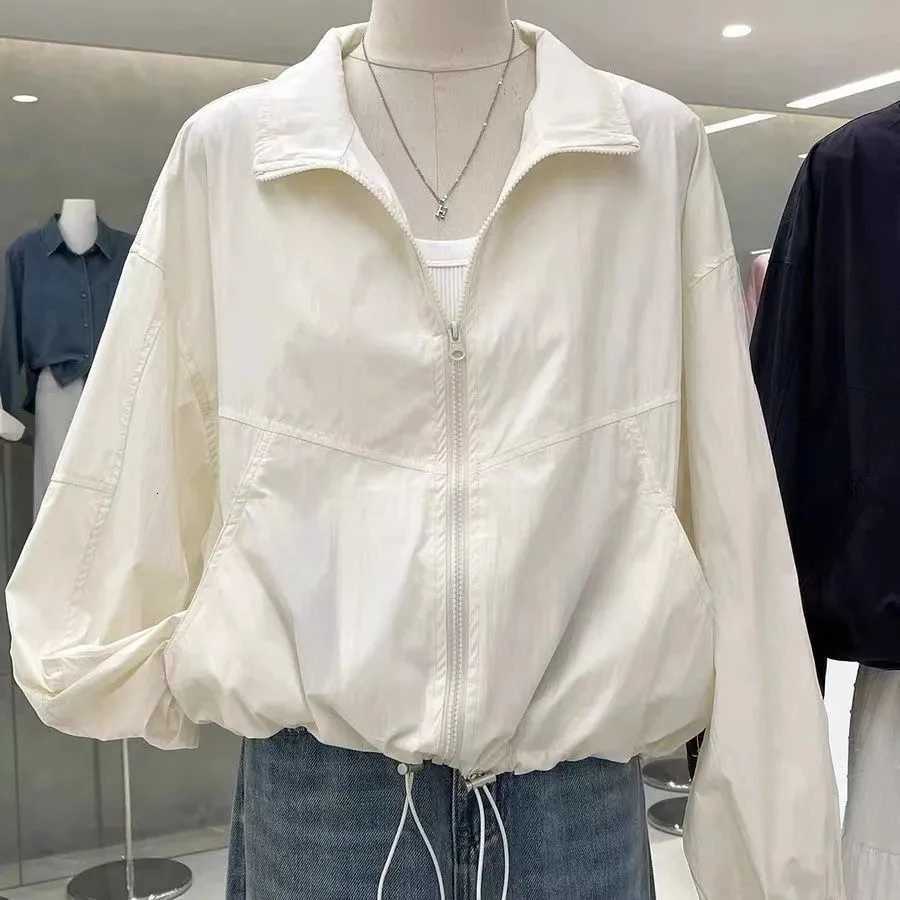 Lightweight Breathable Summer Outdoor Womens Sun Protection Jacket Zipper 2025 New Women Trench Coat Casual Stand Collar Coat Z250804