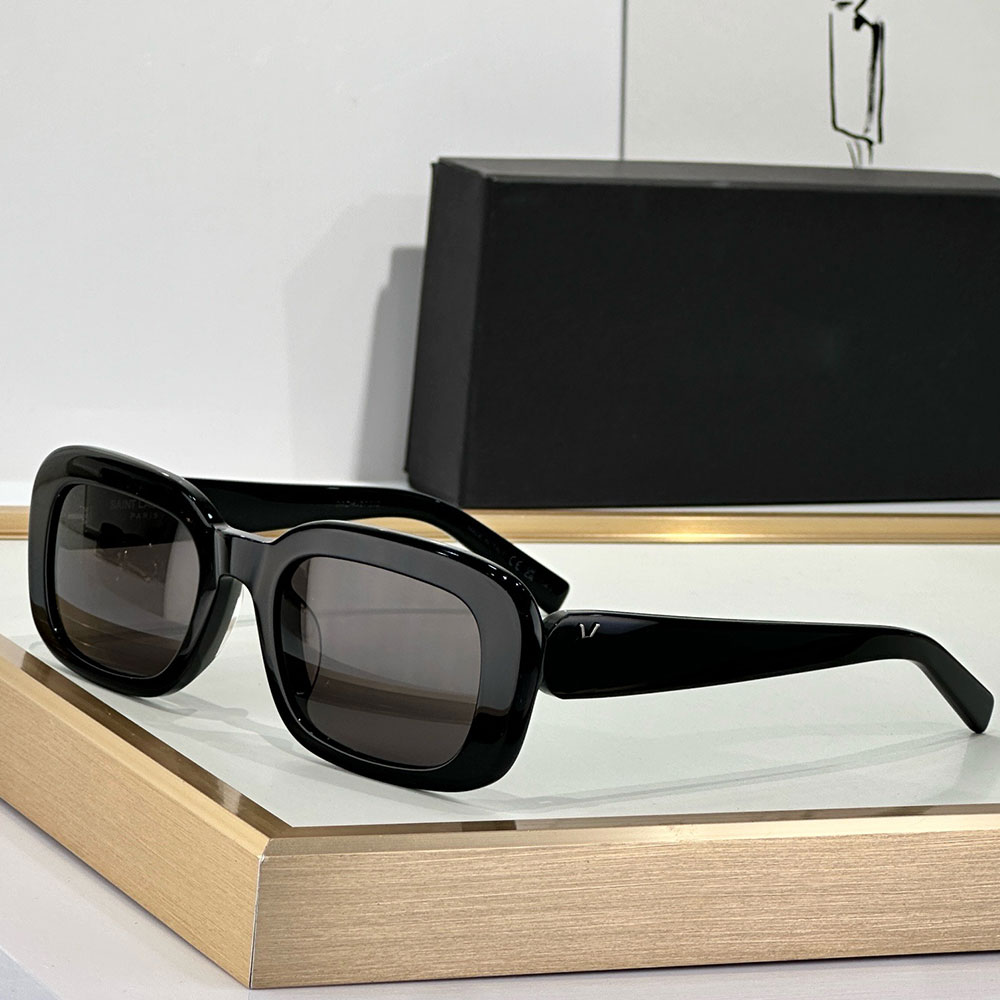 SLM130 Pillowed Rectangular Sunglasses brand womens designer black acetate frame sunglasses coast outdoor travel multifunctional glasses UV400 Prote