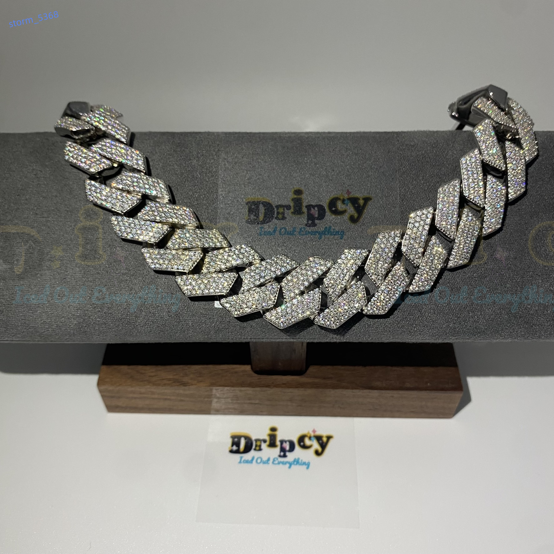 Factory Moissanite Vvs1 d Color Cuban Link Chain Real Iced Necklace Hip Hop Pass Diamond Test Blingbling
