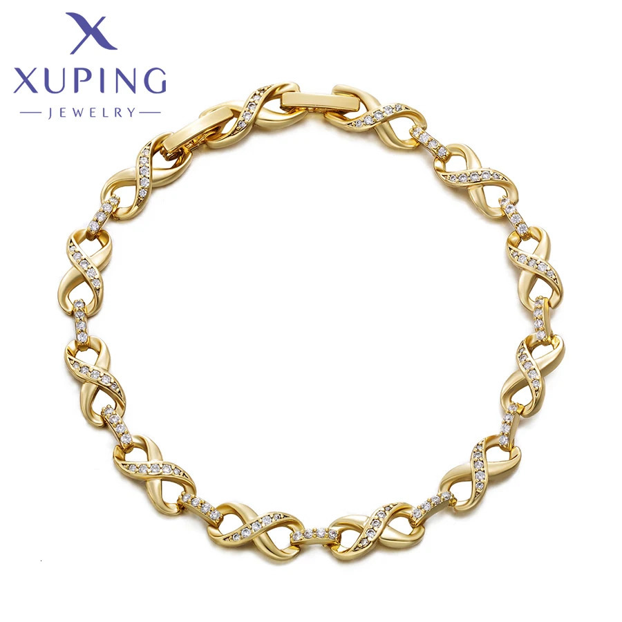 Xuping Jewelry Elegant Trendy Romantic Fashion 19cm Light Gold Color Charm Bracelets for Women Valentine Day Gift X000710703 250730