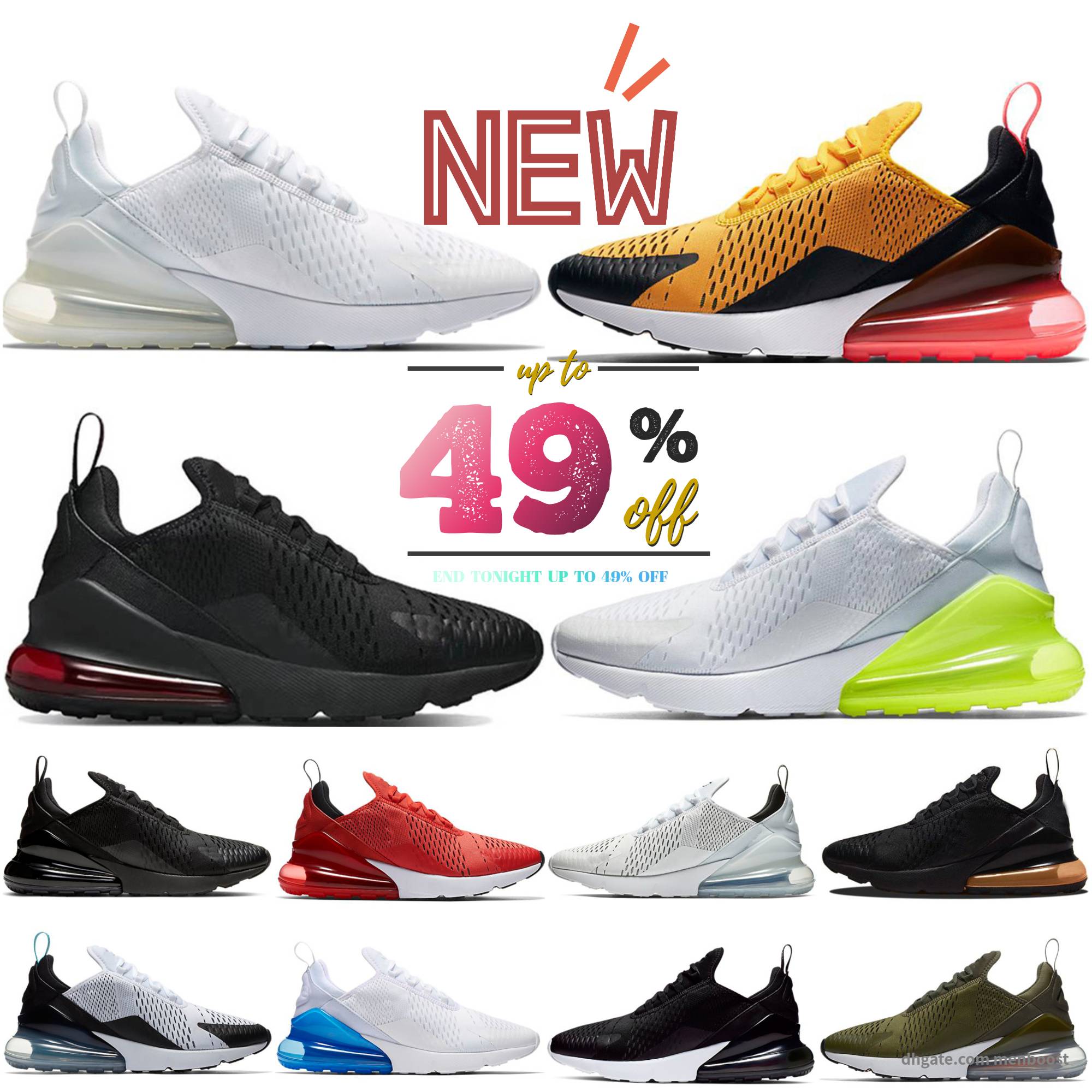 2025 Designer 270 running shoes men women casual sneakers 270s react triple black X white university gold anthracite breathable trainers mens Outdoo
