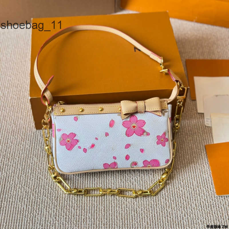 Evening Bags designer shoulder bag women murakami leather takashi handbag tote rainbow colorful composite clutch crossbody wallets cherry blossom to