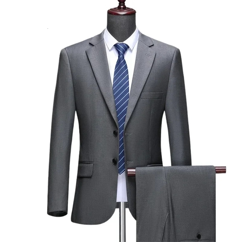Suit S-8XL Blazer Trousers Mens Fashion Business Plus Size Gentlemans Casual Shirt for Work Slim-fit Wedding Formal Suit250804