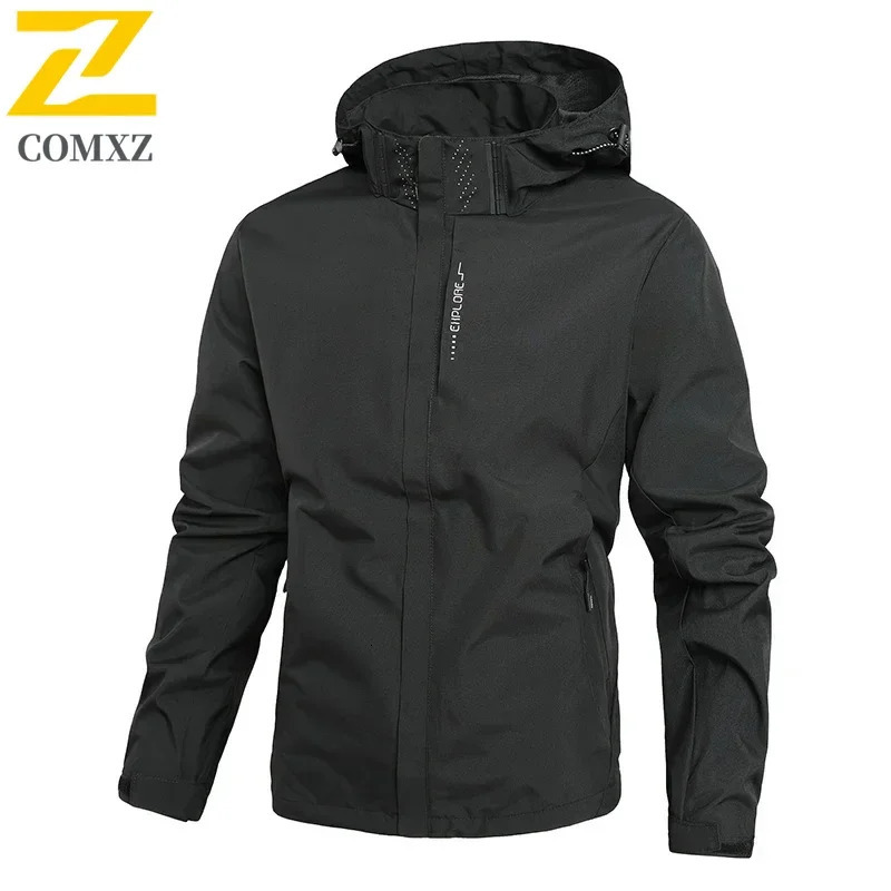 Spring Autumn Men Casual Jacket Men Outdoor Windproof Waterproof Athletes Jacket Coat Detachable Hat Jackets Male M-5XL250801