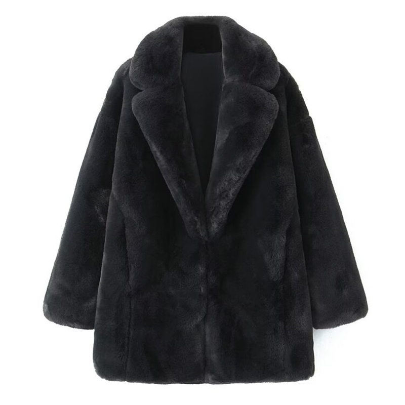 Winter Womens Slimming Versatile Artificial Fur Effect Coat Jaet Commute Sle Regular Length Other Faion 250708