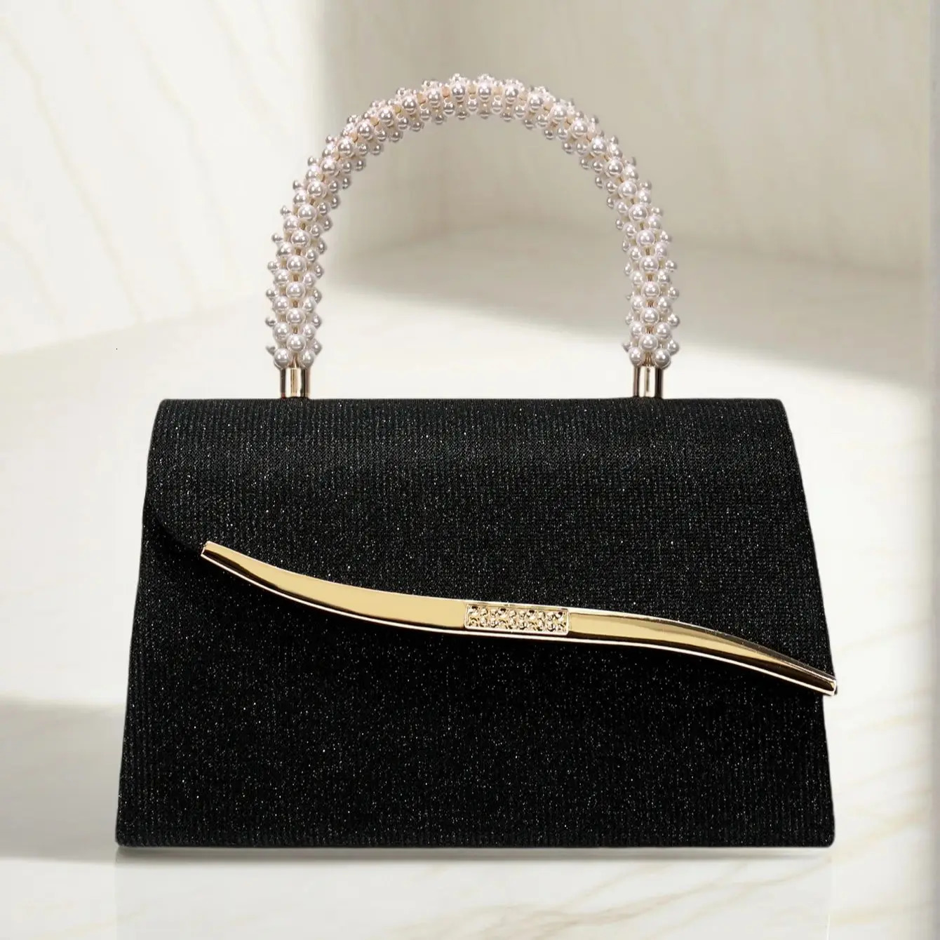 Arrival Metal Pearl Glitter Women Evening Bags Sequins Lady Party Handbags Handle Mixed Color Wedding Banquet Clutch Bags 250728