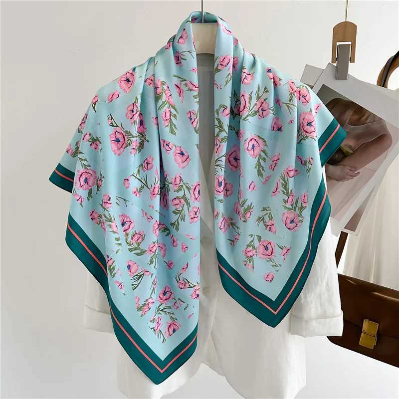 Luxury Wen 94900 CM New Twill Satin Big Square Scarf Shawl Fashion Printed Design Summer High Quality Ladies Sunscreen Scarves X250804