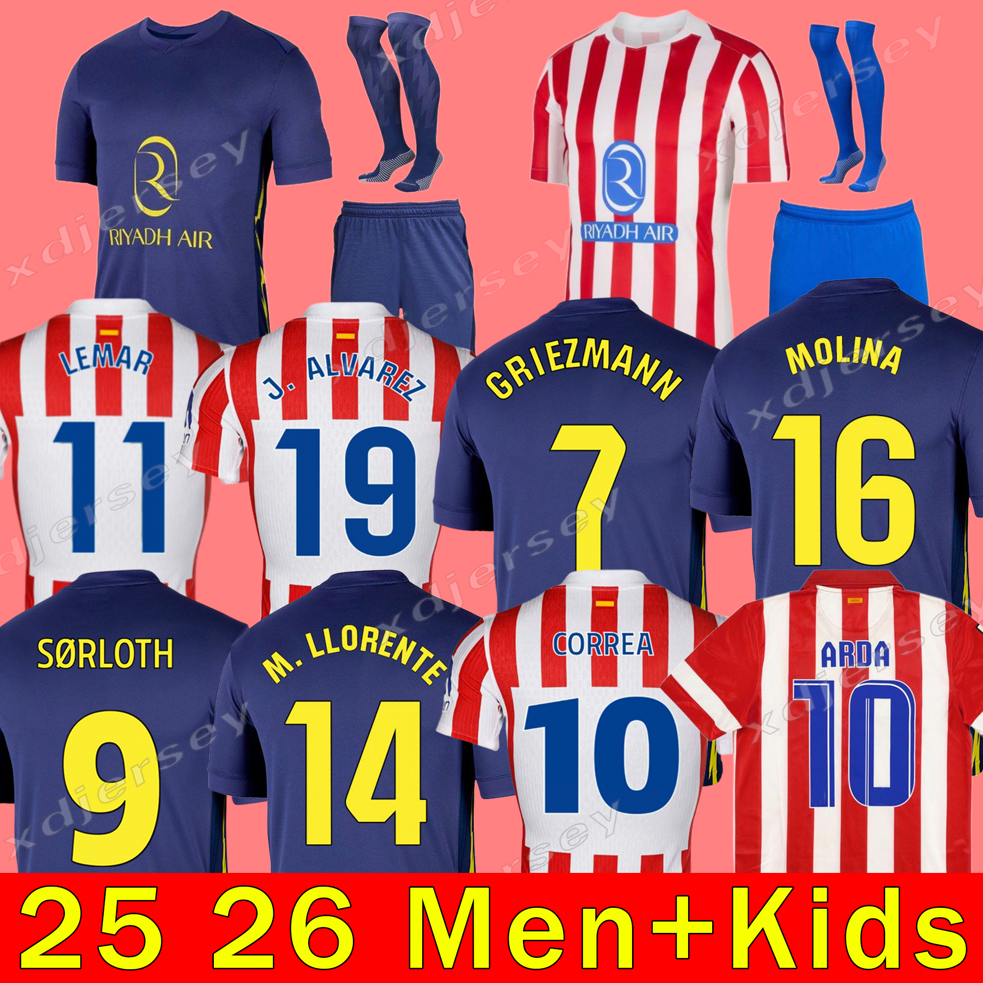 XXX 4XL 2025 2026 J.ALVAREZ Soccer Jerseys SORLOTH GRIEZMANN CORREA 25 26 GIULIANO palyer Version Football Shirts M.LLORENTE Men Uniforms Kids Ki-image-887740153