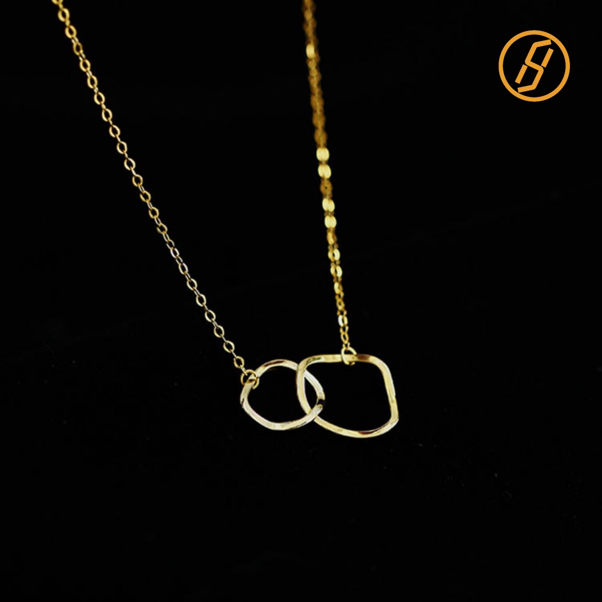 S925 Sterling Silver Double C Letter Buckle Necklace 2025 New Designer Women's Bracelet Original Jewelry Irregular Crossed Geometric Clampsy Ne