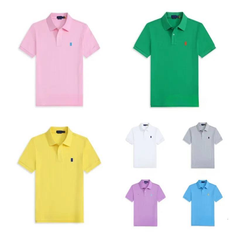 summer hot Mens shirt pony horse polo t mens new golf shirts wholesale Pure Cotton T-shirts Printing Black White Summer Casual Short sleeve Men'