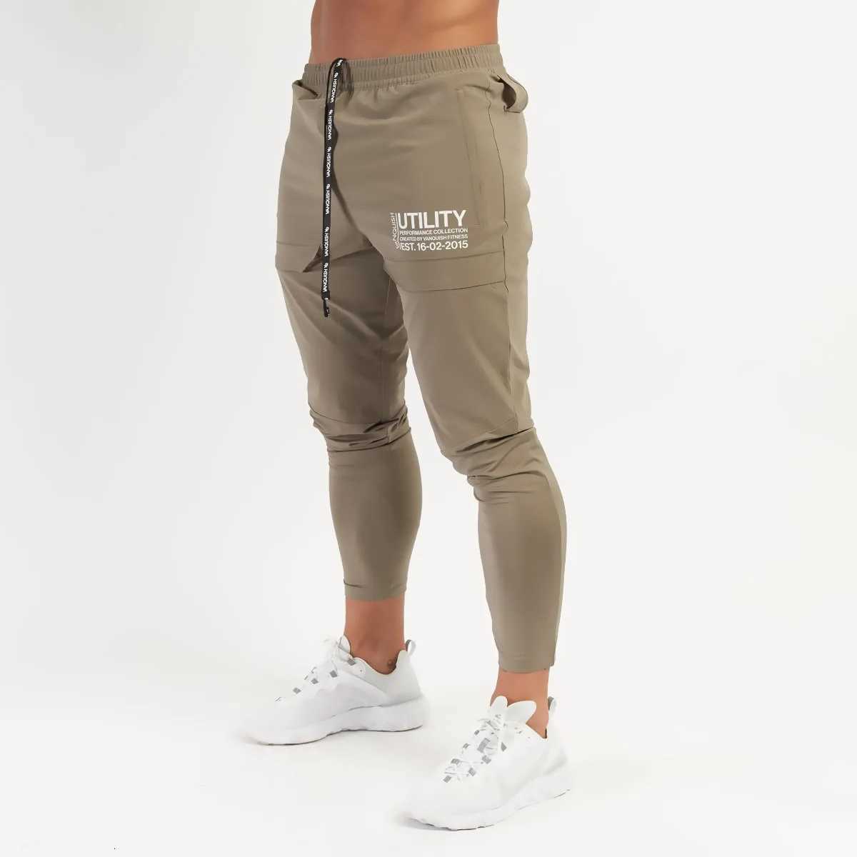 Mens Sweatpants Fall New Trend Fitness Casual Letter Rope Cropped Pants Sports Loose Elastic Warm Running X250804