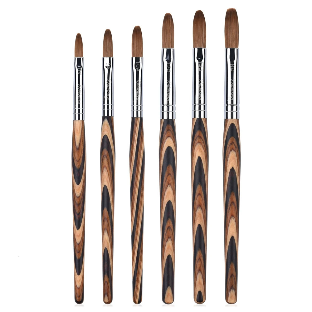 Rolabling 100% Pure Kolinsky Nail Art Brushes Wood Handle Oval Shaped Acrylic Powder Nail Tools for Professional Manicure 250730