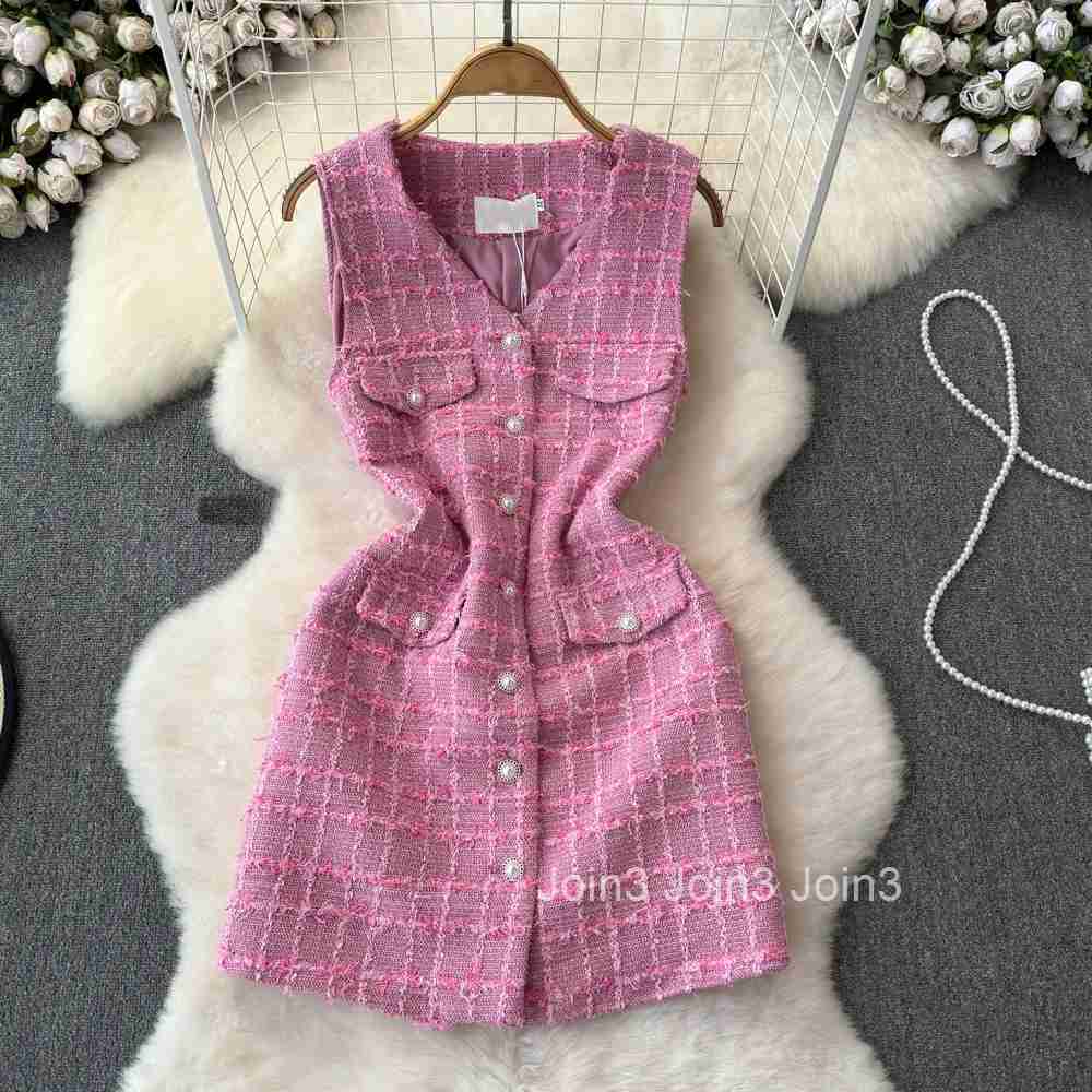 Fragrant White V-Neck Sleeveless Slim Womens Clothing Spring/Summer New Dress