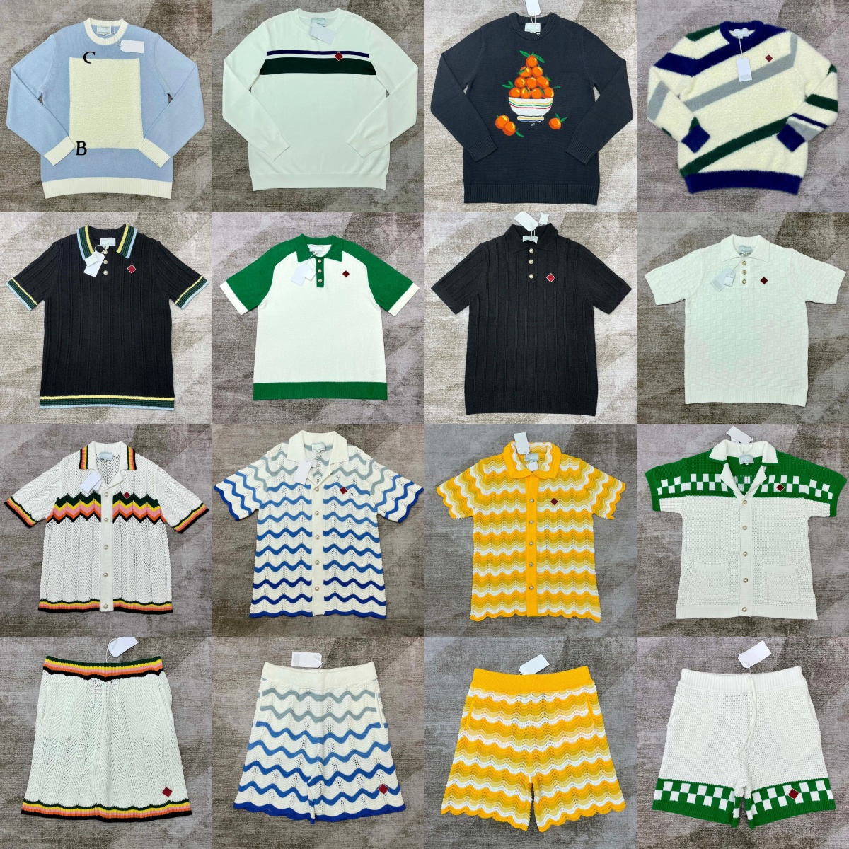 Mens Designer Knit T Shirt Polo Shirt Shorts Set Fashion High Quality Sweater Loose Long Sleeve Cardigan Shirts Men Knitwear