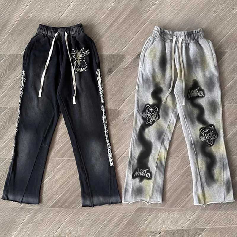 Autumn Vintage Washed Lost Intricacy Casual Pants Pattern Printed High Quality Men Women Sweatpants X250804