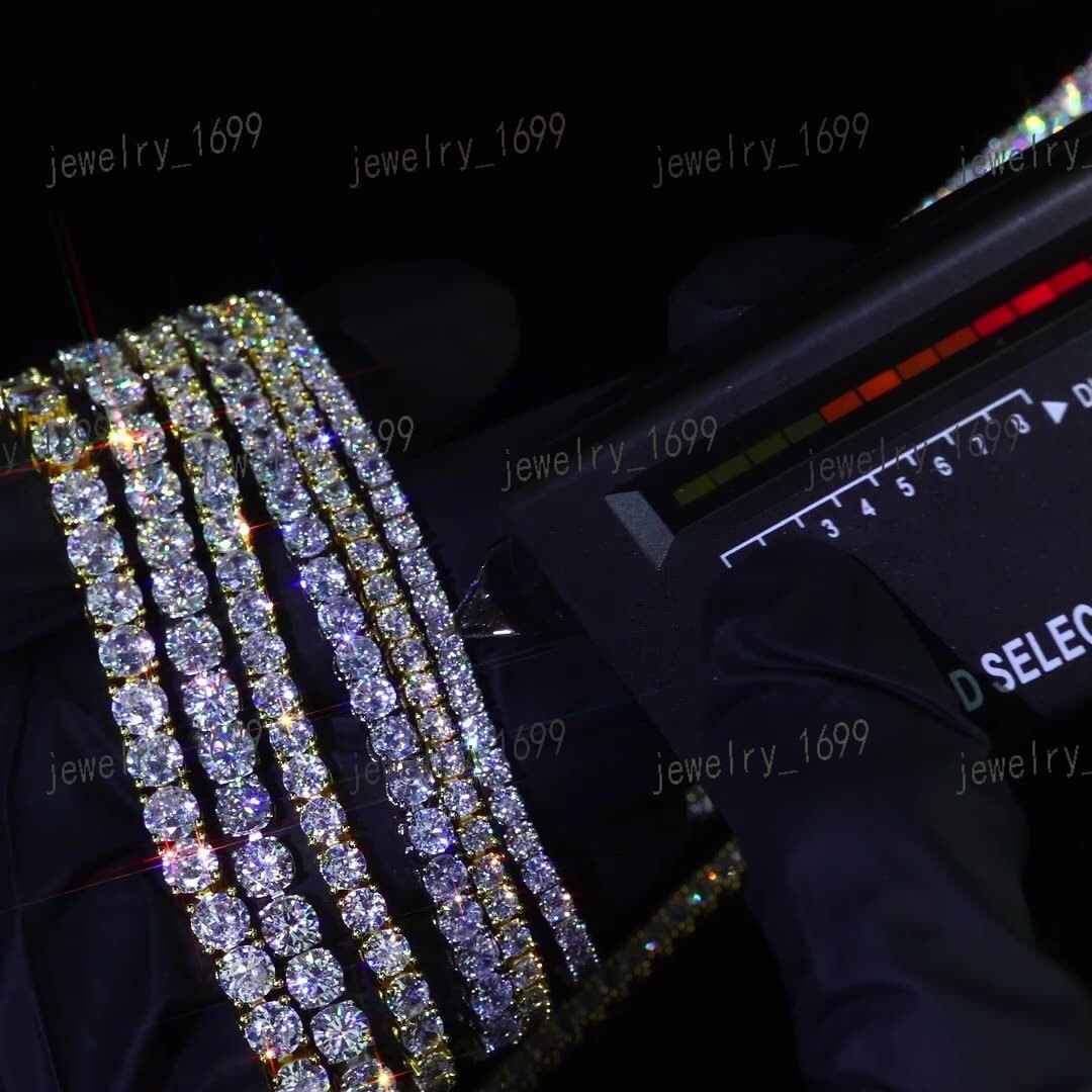 Trendy Mens Tennis Bracelet Hip Hop 925 Silver Moissanite Diamond Customized 14K Gold Rhodium Butterfly Shape Accessories