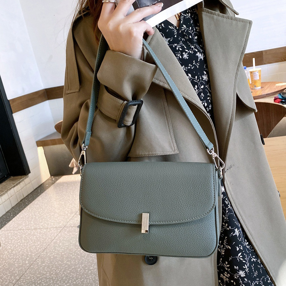 Free Shipping Designer Luxury Genuine Leather Women's Handbag New Small Square Bag Top Layer Cowhide High-end Underarm Bag Shoulder Bag Casual