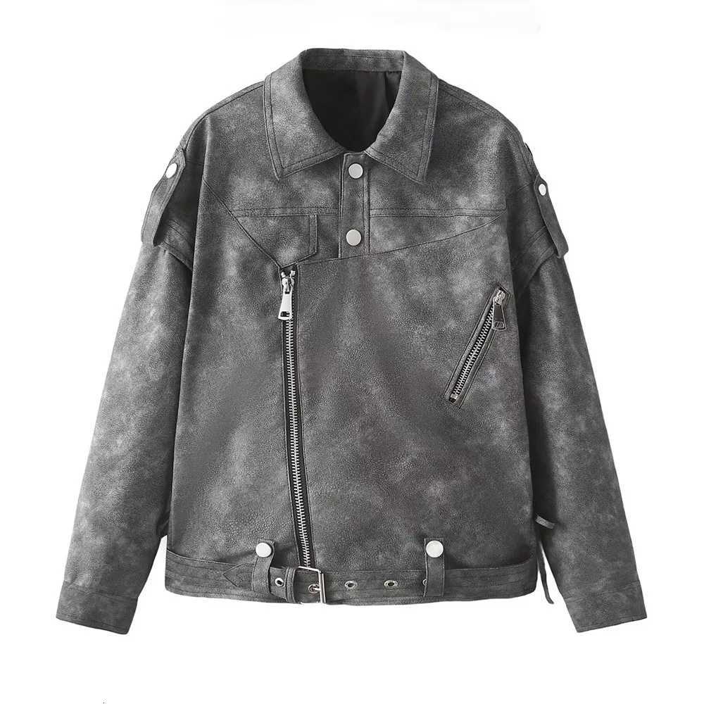 New Autumn and Winter Fashion Womens Leather Jacket Casual European and American Design Motorcycle Leather Jacket Z250804