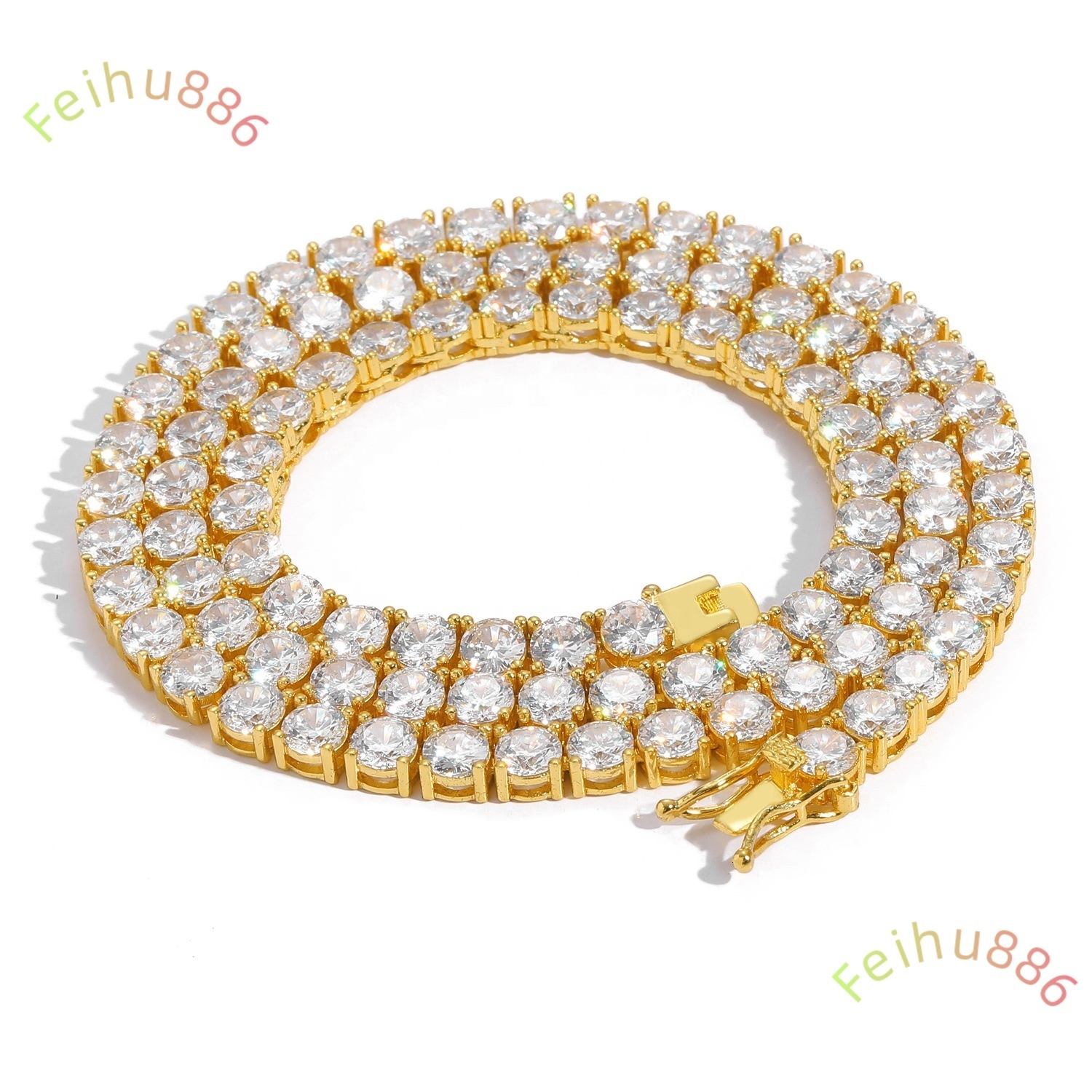 Wholesale High Quality Fashion Jewelry 18K Gold 925 silver Luxury Tennis Necklace Full Diamond Moissanite Tennis Chain Necklace Men Women