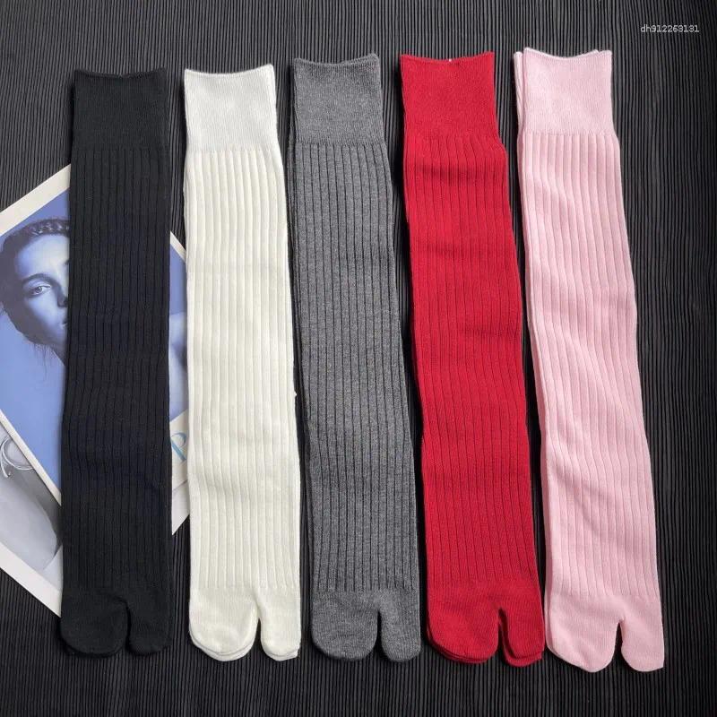 Women Socks High Quality Combed Cotton Split Toe Woman Solid Color Simple Comfortable Soft Two-Toed Japanese Harajuku Women's Tabi Sox
