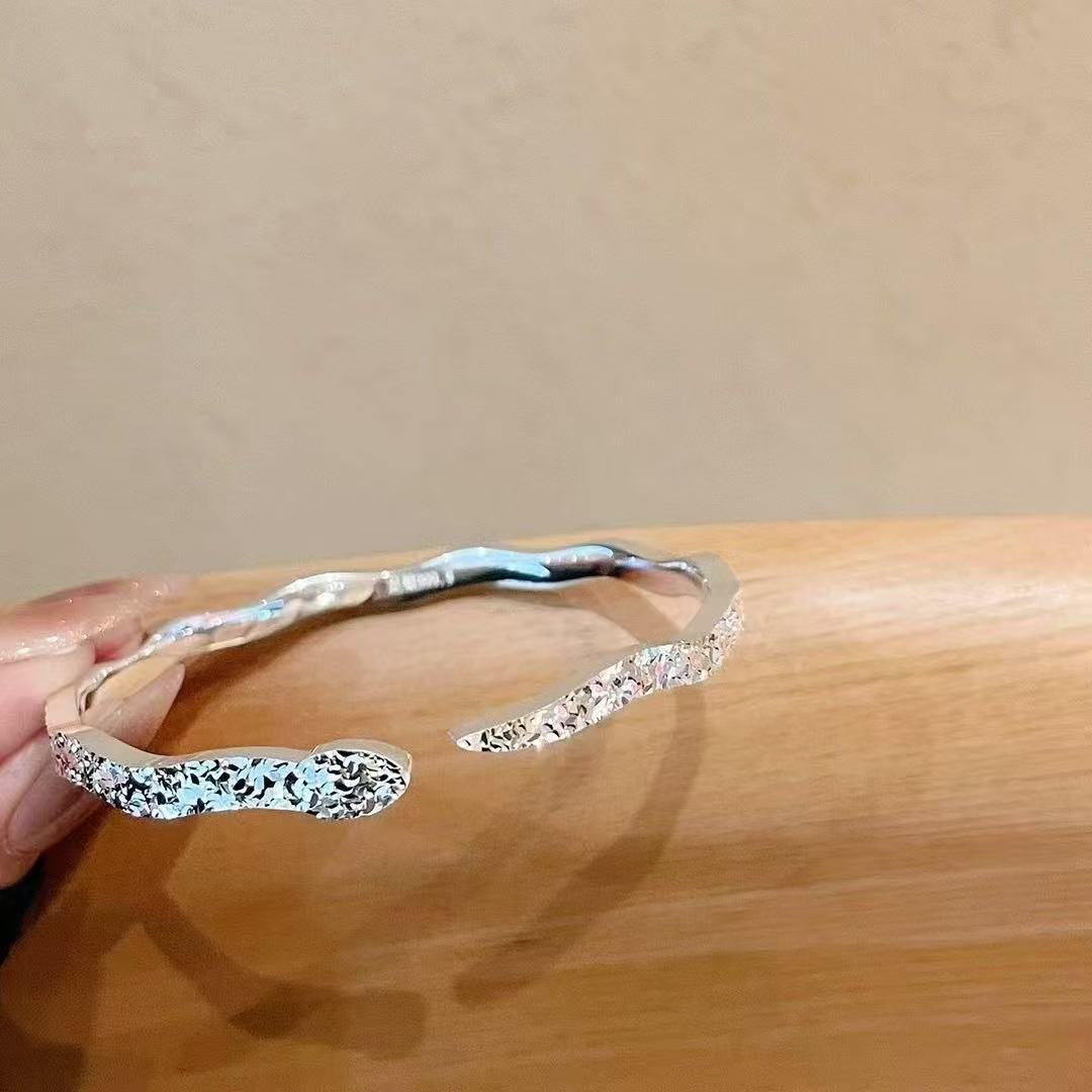 Designer bracelet Top quality Ladies' Bangle Pure silver v-gold gold & Rose bracelet Fashionable Open-Style Jewelry loveBangle - 18k Perfect fo