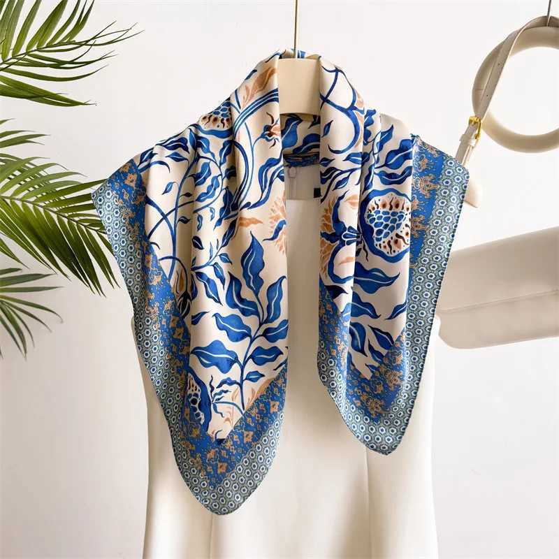 2025 Luxury Flower 70cm Small Square Imitation Silk Scarf Spring Summer Printed Designer Hair Tie Band Accessories Scarves Wrap X250804