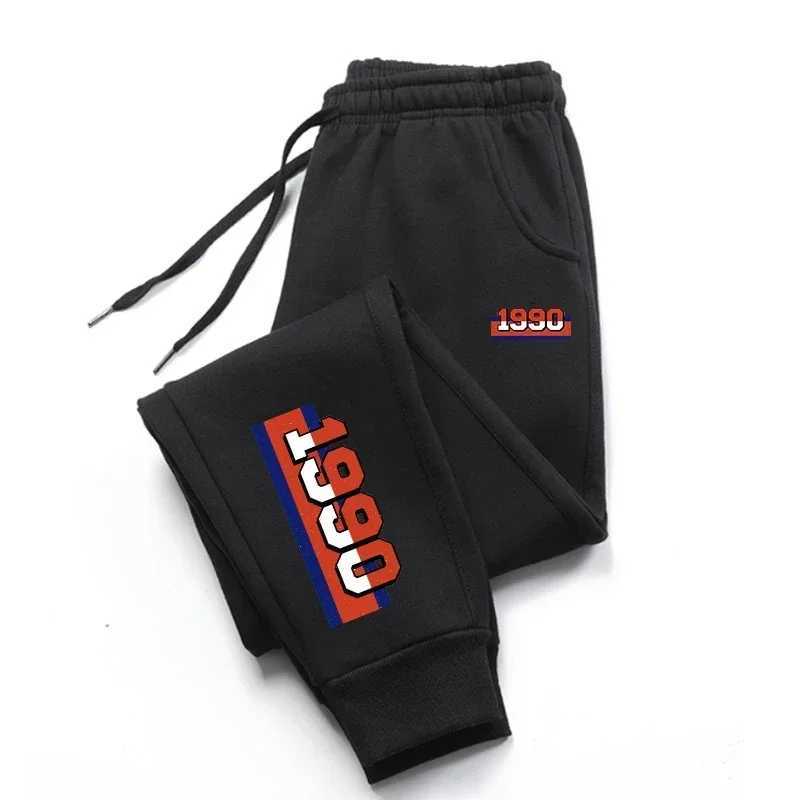 1990 New Mens Fashion Print Drawstring Pants GYM Sports Running Trousers Casual Fitness Sweatpants Male Gym Wear X250804
