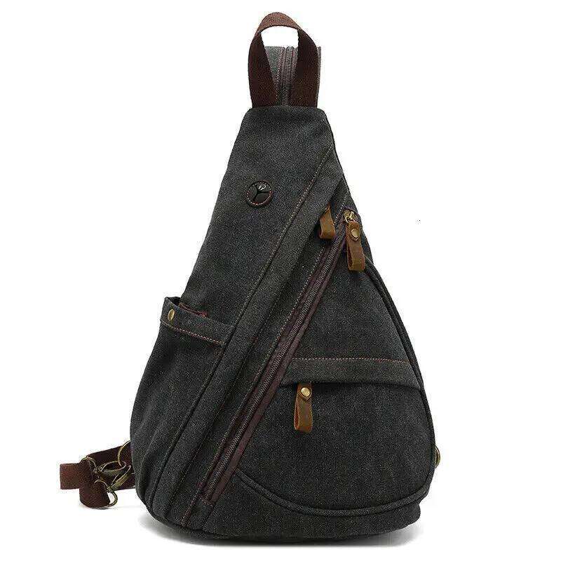 Mens Vintage Canvas Sling Bag Crossbody Shoulder Casual Daypack Rucksack Multifunctional Backpack New