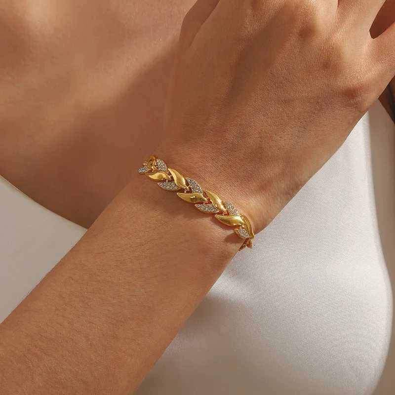 Luxury Braided Bracelet Charm Crystal Wedding Bracelets for Women Anniversary Valentines Day Gifts Aesthetic Jewelry XJ250804