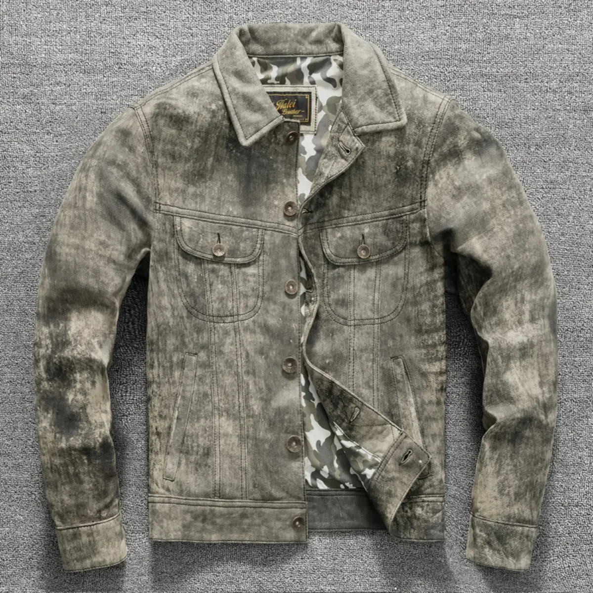 Leather Jacket Top Layer 100% Cowhide Clothes Mens Stand Collar Motorcycle Autumn Winter Plus Size 250804