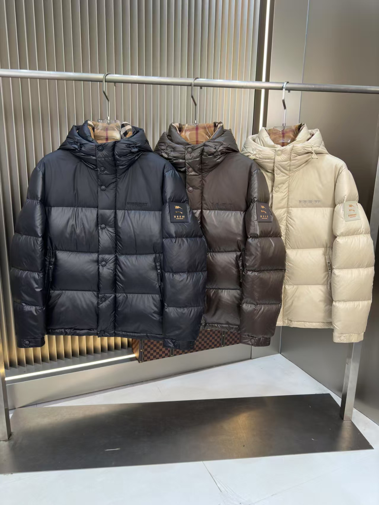 New men's clothing jackets for men and women in autumn and winter with super fried leisure high-grade plaid cotton-padded jacket