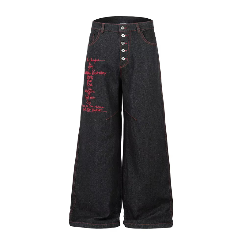 Vintage Graffiti Digital Print Mens Jeans Pants1
