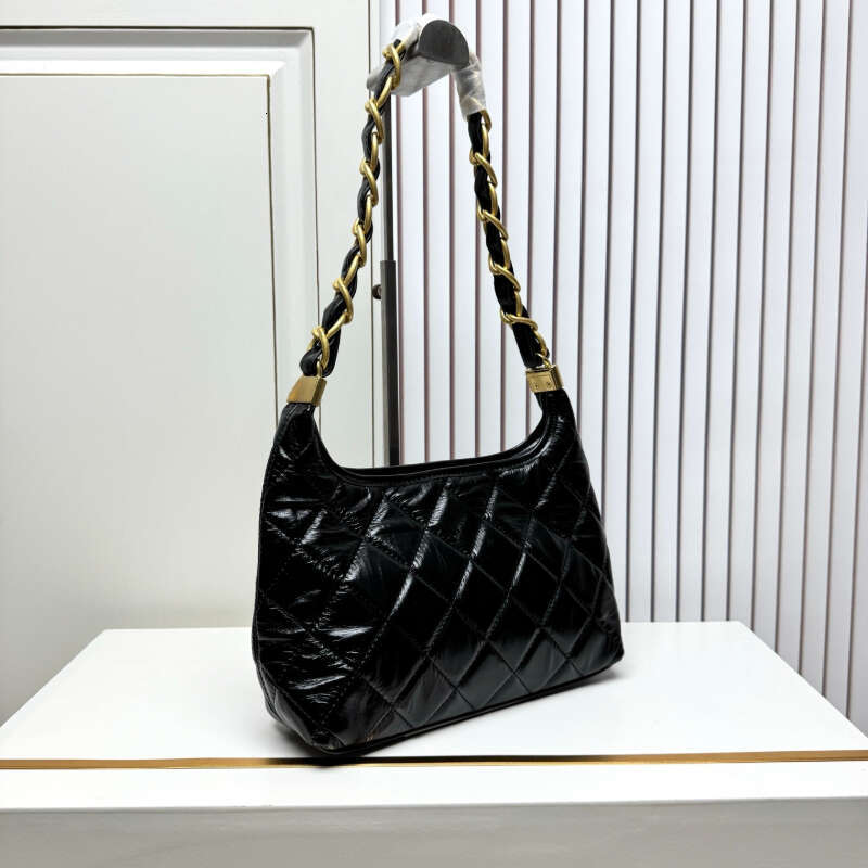 10A Designer Mirror Quality Oil Wax Wandering Hobo Genuine Leather Caviar Sheepskin Classic All Black Wallet Quilted Underarm Bag 2025