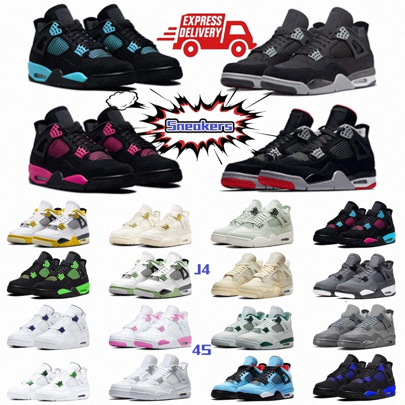 Sneakers de créateurs pour hommes basket-ball 4 entraîneurs hommes Chaussures 4s Sneaker Thunder Bred Cool Grey Metallic réimaginé blé extérieur