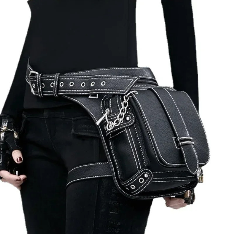 Punk retro waist bag for men outdoor single shoulder crossbody bag for women mobile phone waist bag 250801
